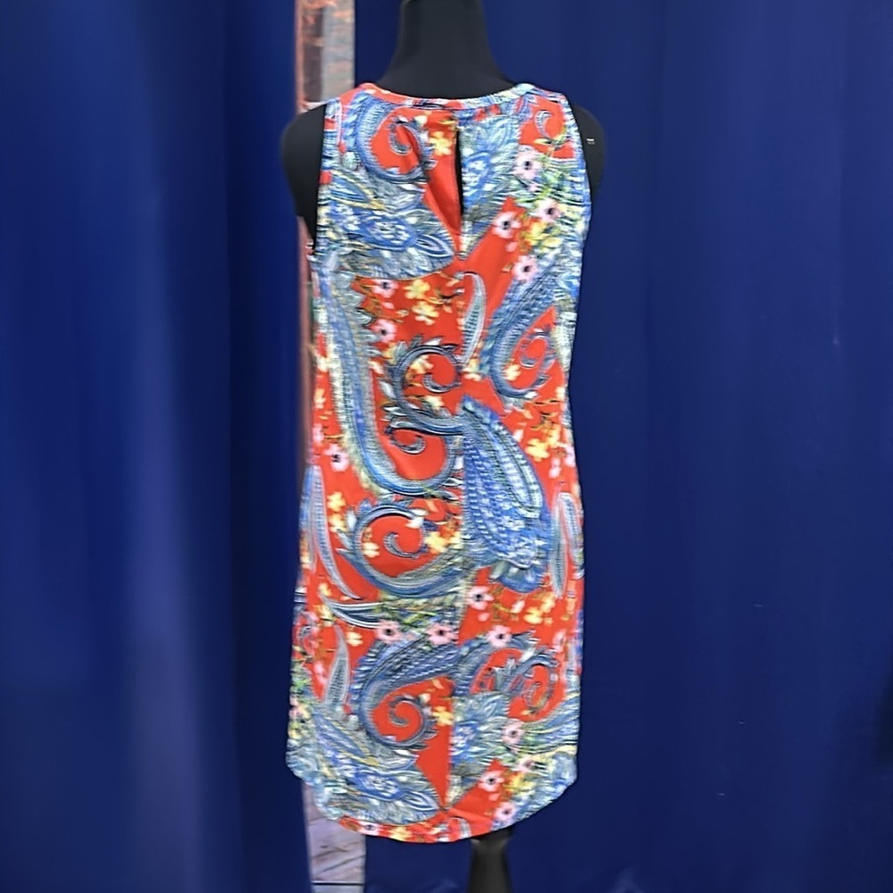 Like new MSK tropical paisley sleeveless dress size large - Picture 3 of 6